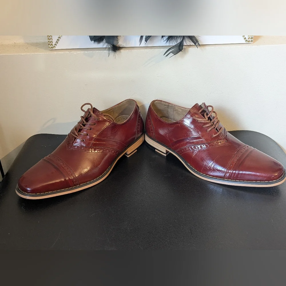 Stacy Adams NWOB Cognac Memory Foam Leather Shoes